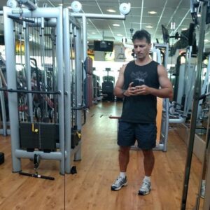 Na academia. Pausa para a foto!