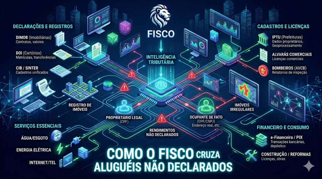 Como o Fisco Cruza Dados para Identificar Rendimentos de Aluguel Não Declarados