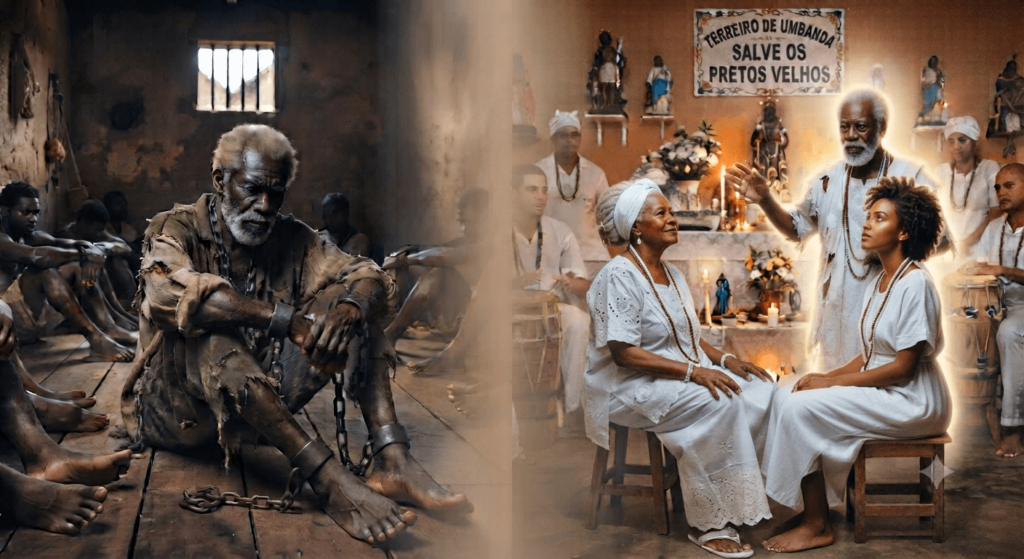 Os Pretos Velhos são pilares de caridade e sabedoria na Umbanda.